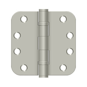DELTANA 4" x 4" x 5/8 Radius Corner, Residential, Ball Bearing, Steel Hinge