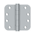 DELTANA 4" x 4" x 5/8 Radius Corner, Residential, Ball Bearing, Steel Hinge