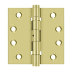 DELTANA 4" x 4" Square Corner Solid Brass Ball Bearing Hinge