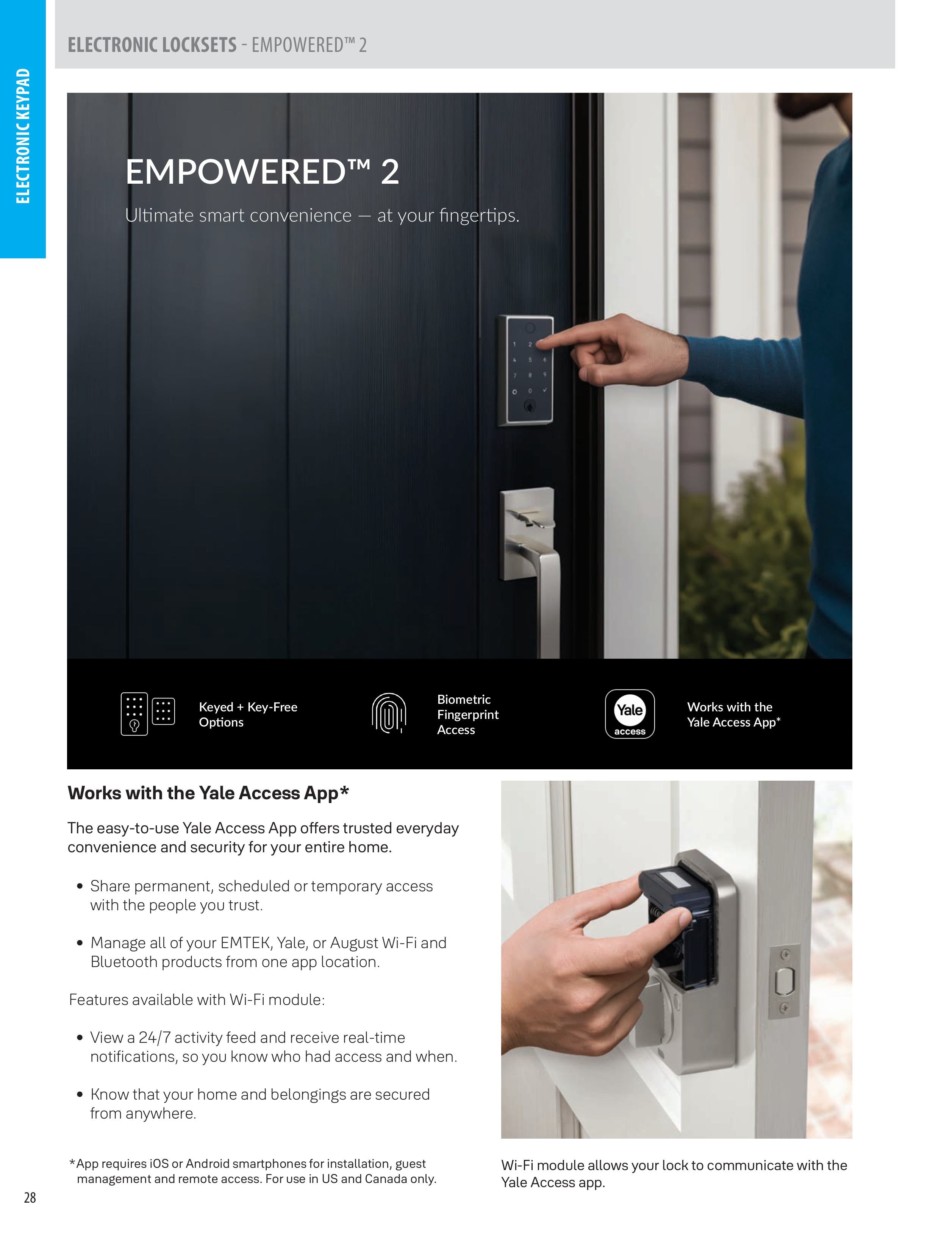 EMTEK EMPOWERED™2 Touch Deadbolt Key Free