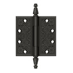 DELTANA 4" x 4" Ornate Square Corner Solid Brass Hinge