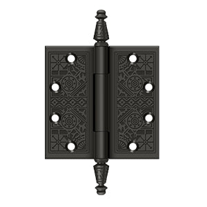 DELTANA 4" x 4" Ornate Square Corner Solid Brass Hinge