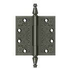 DELTANA 4" x 4" Ornate Square Corner Solid Brass Hinge