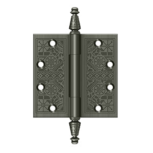 DELTANA 4" x 4" Ornate Square Corner Solid Brass Hinge