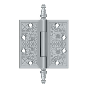 DELTANA 4" x 4" Ornate Square Corner Solid Brass Hinge