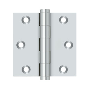 DELTANA 3" x 3" Square Corners  Solid Brass Hinge
