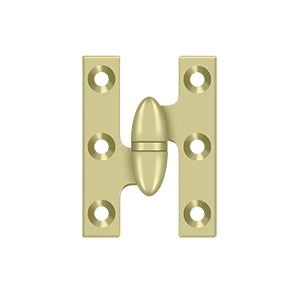 DELTANA 2" x 1-1/2"  Solid Brass, Olive Knuckel Hinge