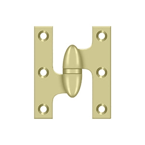 DELTANA 3" x 2-1/2"  Solid Brass, Olive Knuckel Hinge