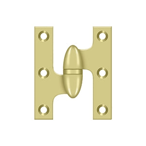 DELTANA 3" x 2-1/2"  Solid Brass, Olive Knuckel Hinge