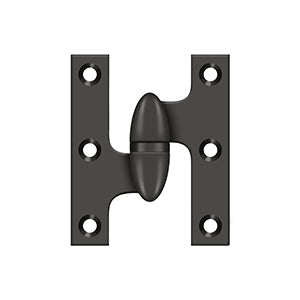 DELTANA 3" x 2-1/2"  Solid Brass, Olive Knuckel Hinge