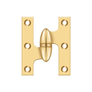 DELTANA 3" x 2-1/2"  Solid Brass, Olive Knuckel Hinge