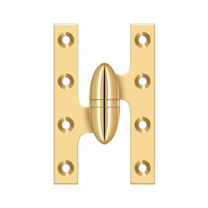 DELTANA 6" x 4"  Solid Brass, Olive Knuckel Hinge