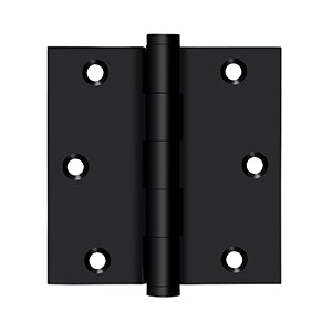 DELTANA 3-1/2" x 3-1/2" Square Corner Solid Brass Residential Hinge