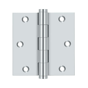 DELTANA 3-1/2" x 3-1/2" Square Corner Solid Brass Residential Hinge