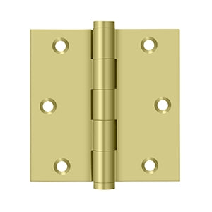 DELTANA 3-1/2" x 3-1/2" Square Corner Solid Brass Hinge