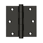 DELTANA 3-1/2" x 3-1/2" Square Corner Solid Brass Hinge