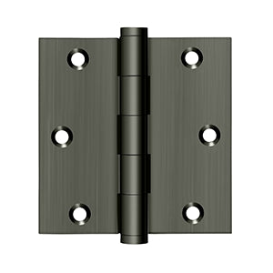 DELTANA 3-1/2" x 3-1/2" Square Corner Solid Brass Hinge