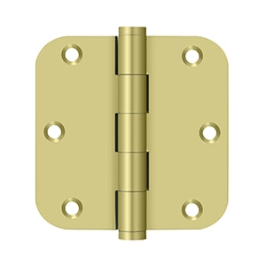 DELTANA 3-1/2" x 3-1/2" x 5/8" Radius Corner Solid Brass Residential Hinge
