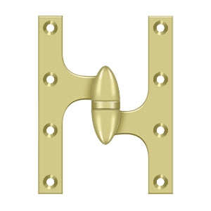 DELTANA 6" x 4-1/2"  Solid Brass, Olive Knuckel Hinge