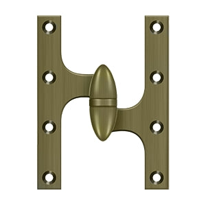 DELTANA 6" x 4-1/2"  Solid Brass, Olive Knuckel Hinge