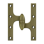 DELTANA 6" x 4-1/2"  Solid Brass, Olive Knuckel Hinge