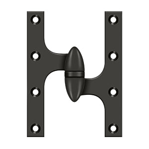 DELTANA 6" x 4-1/2"  Solid Brass, Olive Knuckel Hinge
