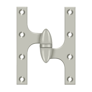 DELTANA 6" x 4-1/2"  Solid Brass, Olive Knuckel Hinge