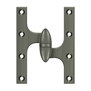 DELTANA 6" x 4-1/2"  Solid Brass, Olive Knuckel Hinge