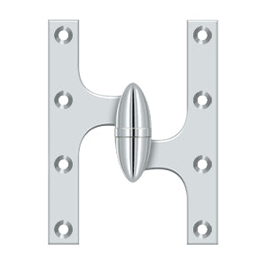 DELTANA 6" x 4-1/2"  Solid Brass, Olive Knuckel Hinge