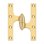 DELTANA 6" x 4-1/2"  Solid Brass, Olive Knuckel Hinge