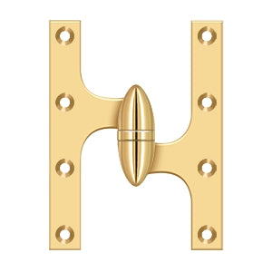 DELTANA 6" x 5"  Solid Brass, Olive Knuckel Hinge