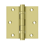 DELTANA 3-1/2" x 3-1/2" Square Corner Ball Bearing Solid Brass Hinge