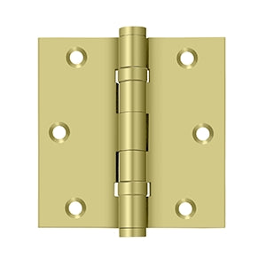 DELTANA 3-1/2" x 3-1/2" Square Corner Ball Bearing Solid Brass Hinge