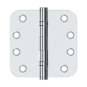 DELTANA 4" x 4" x 5/8" Radius Corner Solid Brass Ball Bearing Hinge