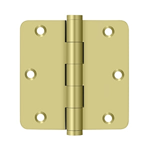 DELTANA 3-1/2" x 3-1/2" x 1/4" Radius Corner Solid Brass Hinge