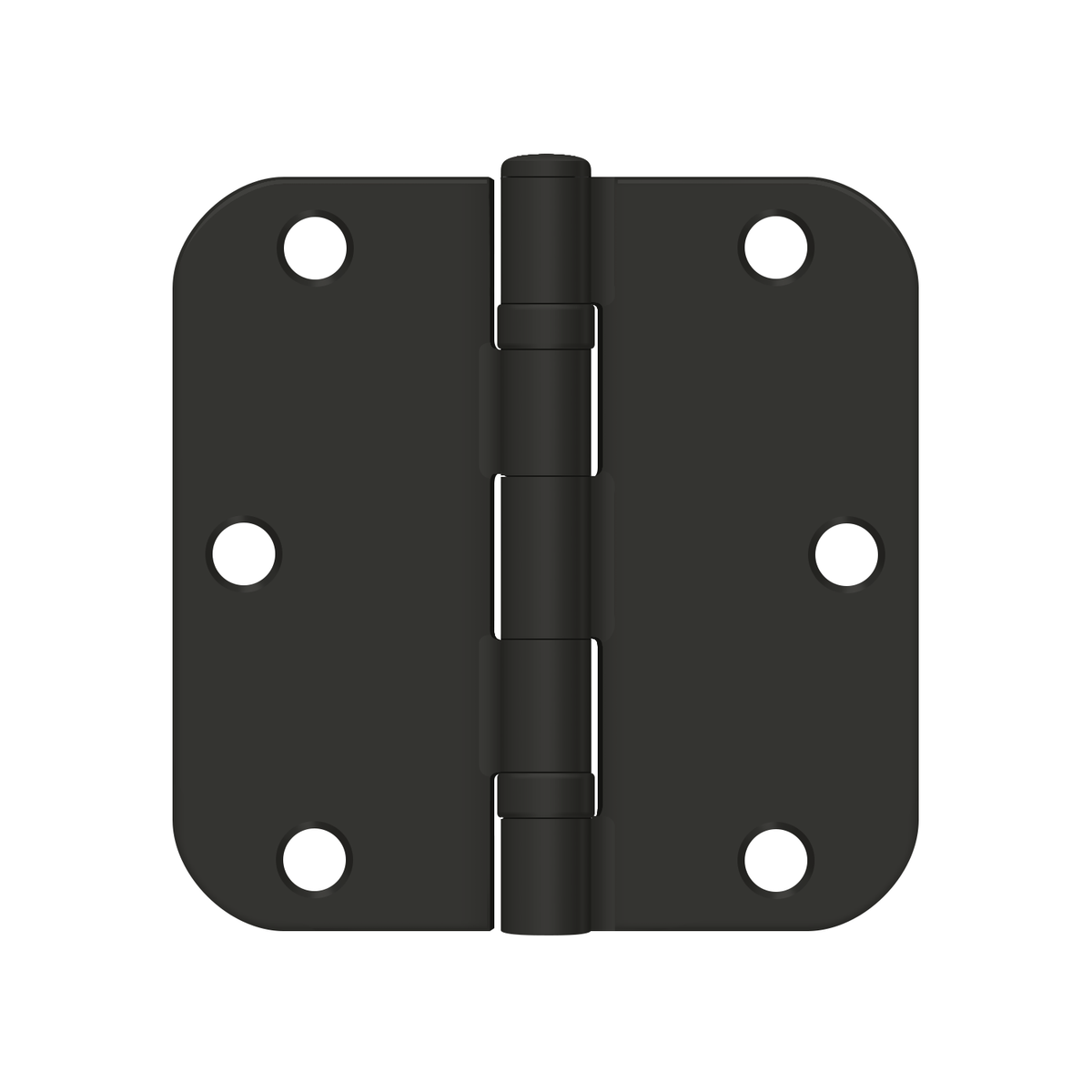 DELTANA 3-1/2" x 3-1/2" x 5/8" Radius Corner, Residential, Ball Bearing, Steel Hinge
