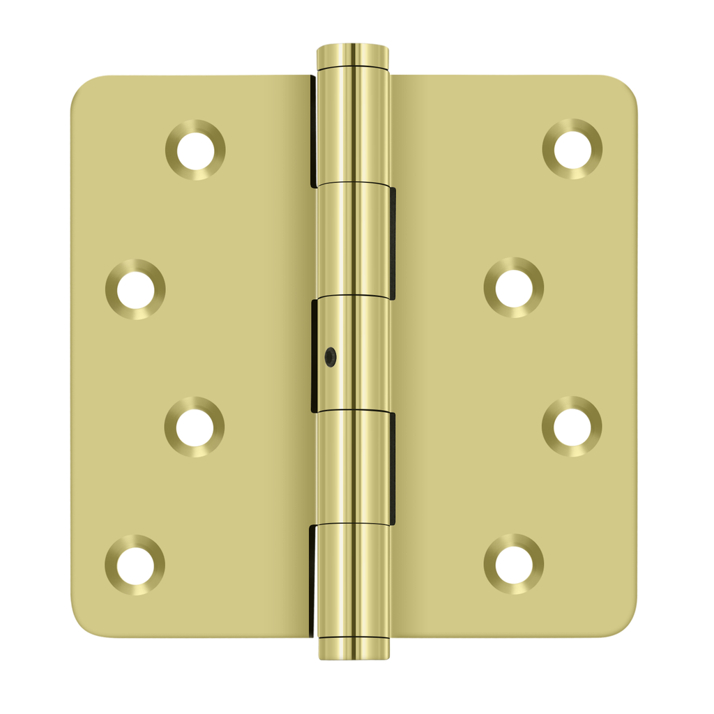 DELTANA 4" x 4" 1/4" Radius Corner Zig Zag Solid Brass Residential Hinge