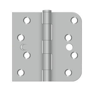 DELTANA 4" x 4" x 5/8" Radius Corners x Square Corner, Stainless Steel, Residential, Ball Bearing, Security, Hinge