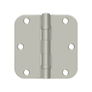 DELTANA 3-1/2" x 3-1/2" x 5/8" Radius Corner, Residential, Ball Bearing, Steel Hinge