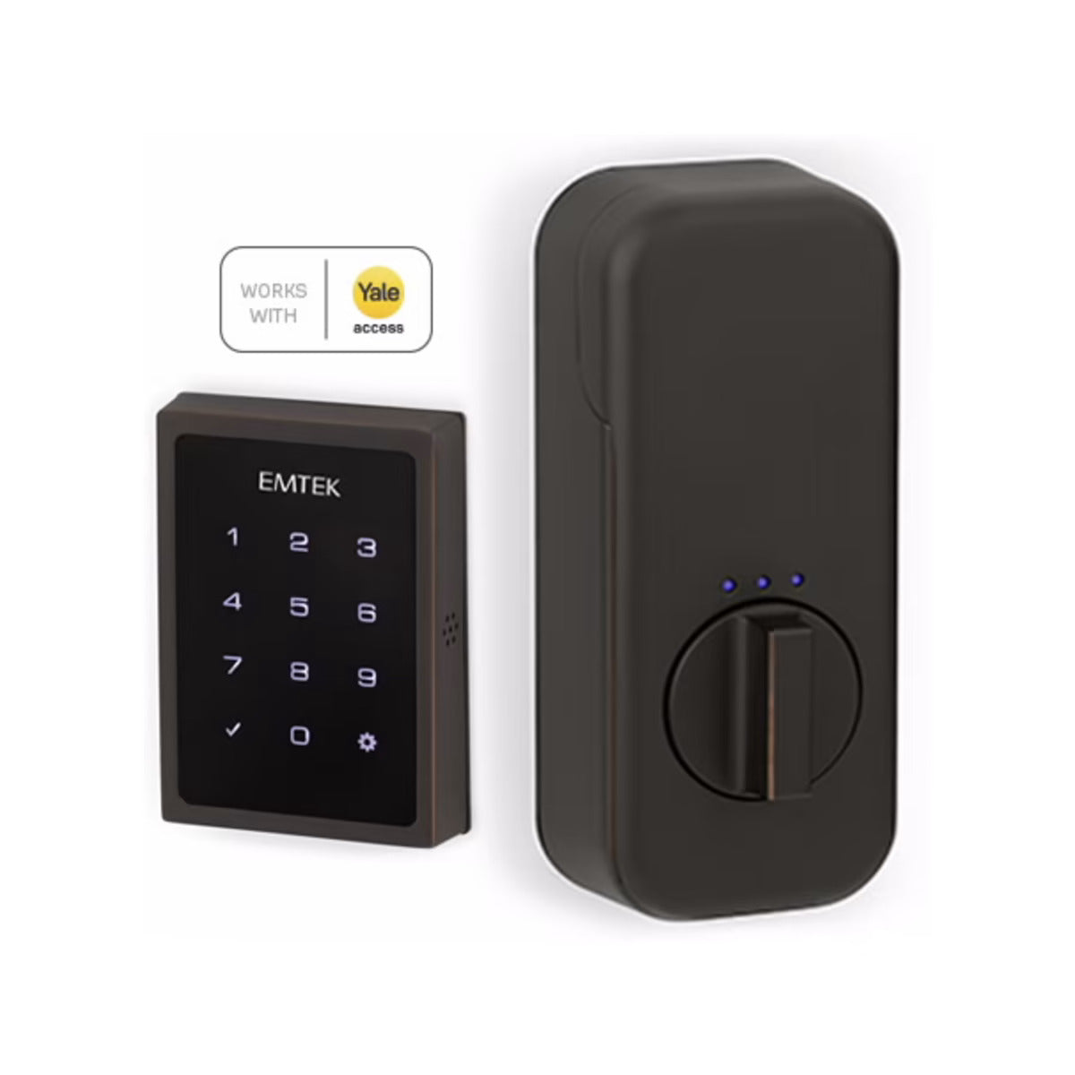 Emtek EMPowered Motorized Touchscreen SMART Keypad Deadbolt - Works with Yale Access App