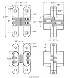 DELTANA 2-3/4" x 5/8" Concealed, Solid Brass, Hinge