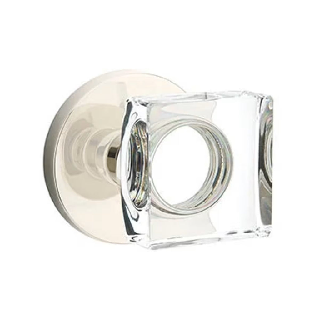 EMTEK Modern Square Glass Knob