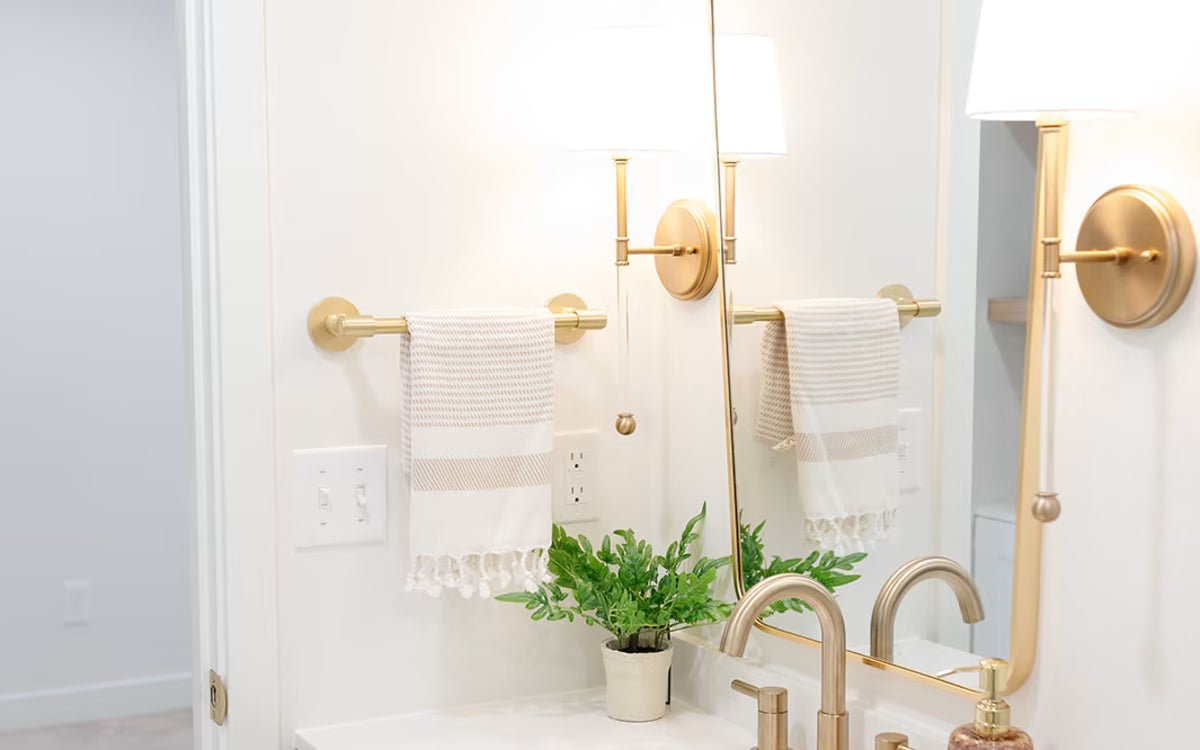 EMTEK Transitional Brass Towel Bar
