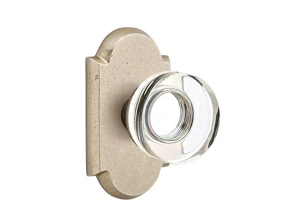 EMTEK Modern Disc Glass Knob - Sandcast Collection