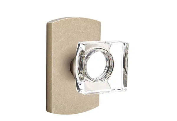EMTEK Modern Square Glass Knob - Sandcast Collection