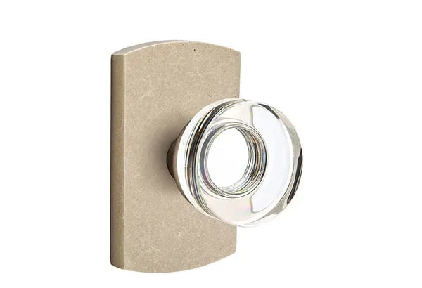 EMTEK Modern Disc Glass Knob - Sandcast Collection