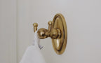 EMTEK Traditional Brass Double Hook with Rosette