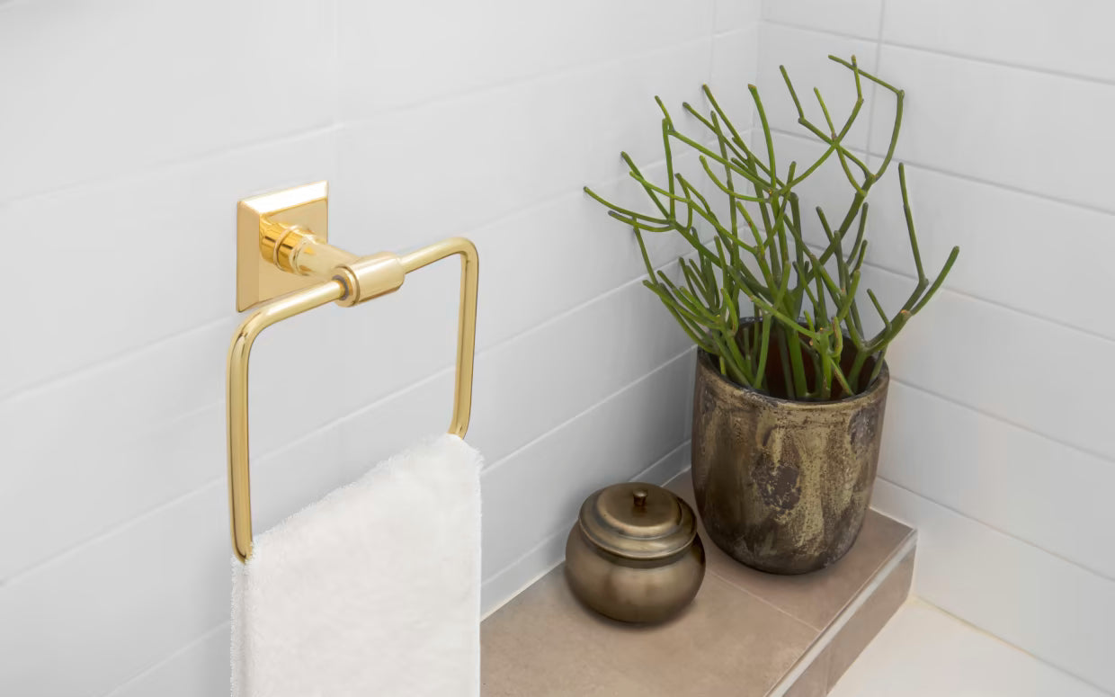 EMTEK Transitional Brass Towel Ring