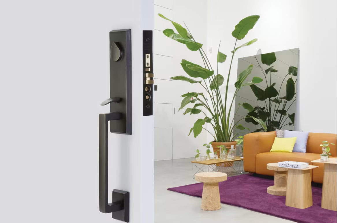 EMTEK Rustic Modern Rectangular Mortise Entry Set