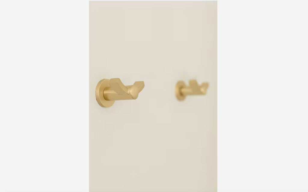 EMTEK Modern Brass Double Hook With Rosette
